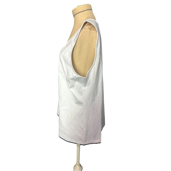 INC International Concepts Size L Petite White Sleeveless blouse Gingham Details - Picture 3 of 5